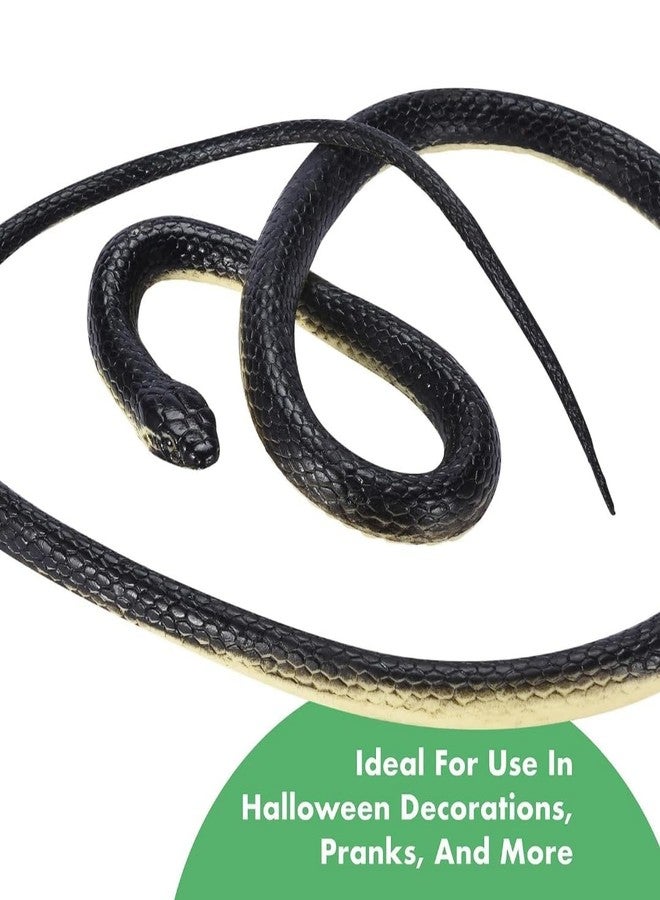 FULLFILLS FULFILLS Realistic Rubber Black Snake for Practical Joke Pack of 2 PCS - Image 5